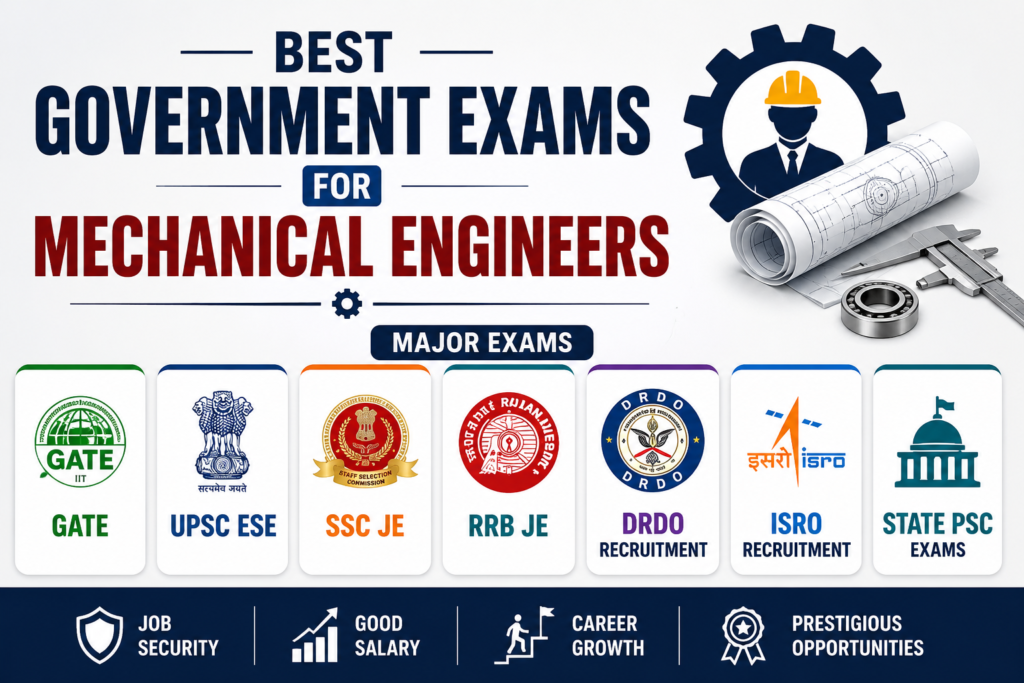 Best Government Exams for Mechanical Engineers